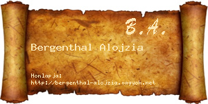 Bergenthal Alojzia névjegykártya